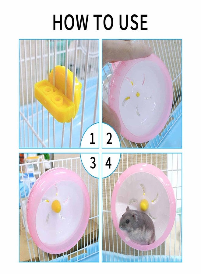 WishLotus Hamster Running Wheel, Silent Jogging Exercise Toy Hamsters Cage Accessory for Drawf Hamster Golden Silk Shih Tzu Bear (Pink) - Image 3